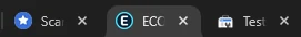 Onglets de navigateur affichant le favicon rond du site ECODE, net et reconnaissable à petite taille